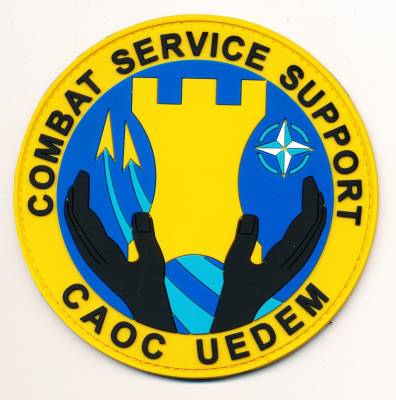 Aufnäher NATO CAOC Uedem Combat Service Support, Gummi, mit Klett