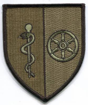 Aufnäher Sanitätsunterstützungszentrum ERFURT, tarn, mit Klett