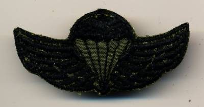 Fallschirmspringerabzeichen Chile schwarz auf olivgrün, original