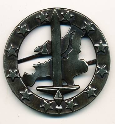 Barettabzeichen Eurokorps, Metall, neu