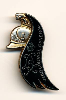 Metallabzeichen Frankreich, 5. Regiment de Dragons CAMP DE MAILLY, Delsart