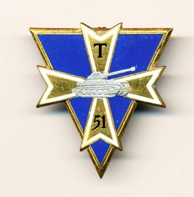 Metallabzeichen Frankreich, 51. Fernmeldebataillon der 1. Panzerdivision, Nadel, Drago