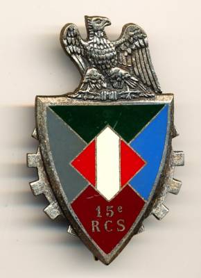 Metallabzeichen Frankreich, 15. RCS Versorgungsregiment, Drago