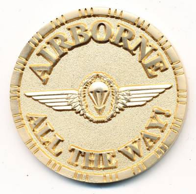 Coin Bundeswehr Fallschirmjäger AIRBORNE gold, 40 mm