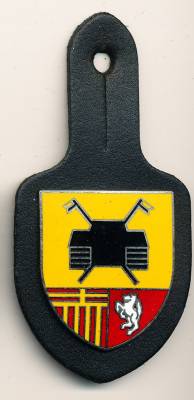Pocket Badge Armored Cavalry Battalion 7 AUGUSTDORF, hard enamel, clutchback, Hummel