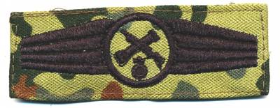 Tätigkeitsabzeichen Rohrwaffenpersonal, schwarz auf Flecktarn