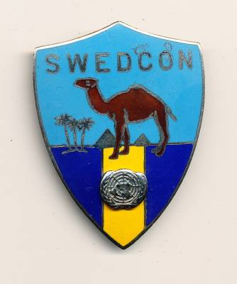 Emailleabzeichen UNO SWEDCON (ohne Zahl), Firma Bichay / Kairo