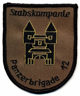 Aufnäher Stabskompanie Panzerbrigade 12 Amberg, mit Klett