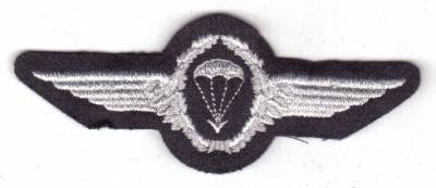 Fallschirmspringerabzeichen Deutschland Luftwaffe auf blau, silber